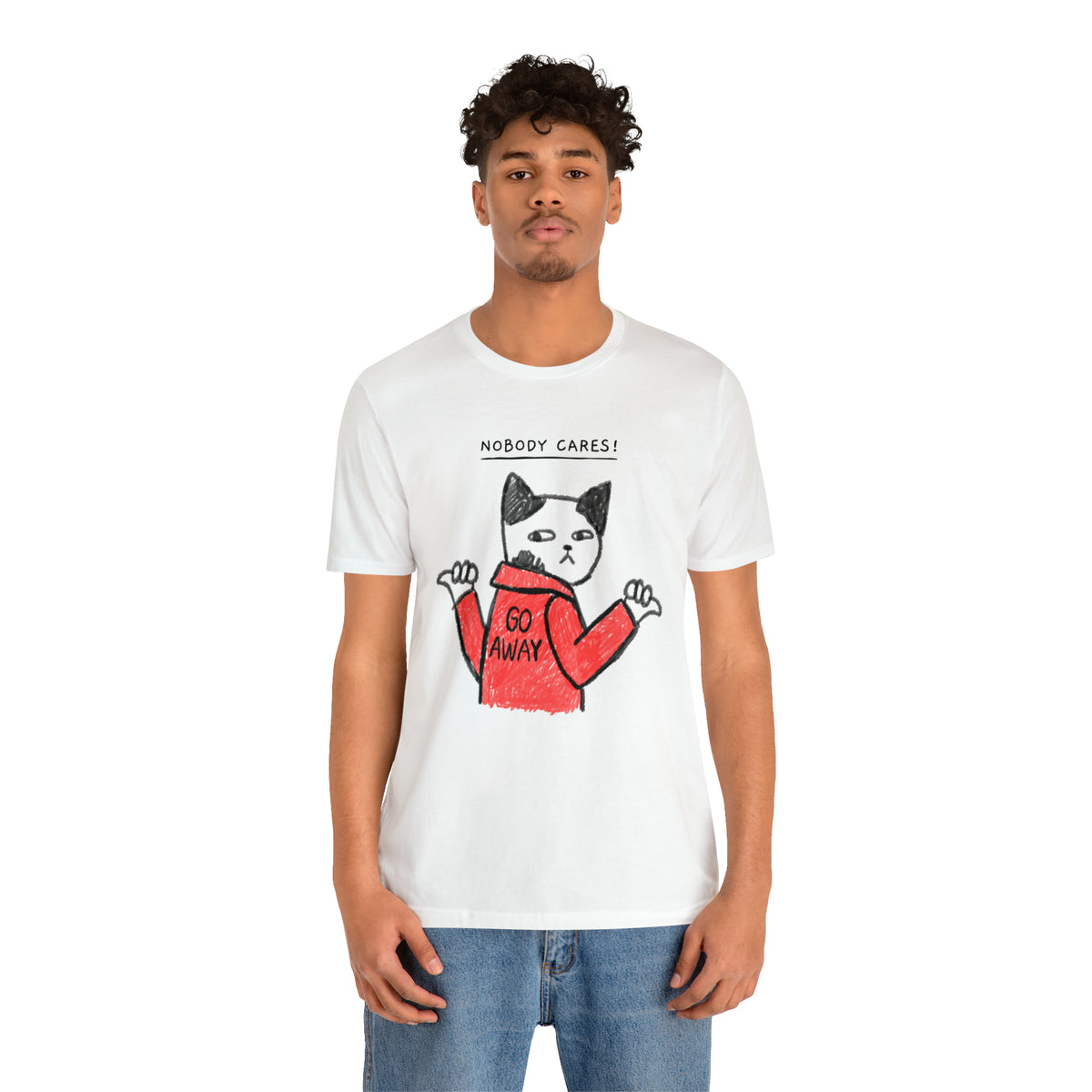 Nobody Cares, Go Away Cat Mens Tee