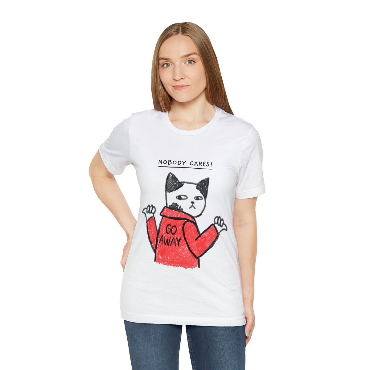 Nobody Cares, Go Away Cat Mens Tee