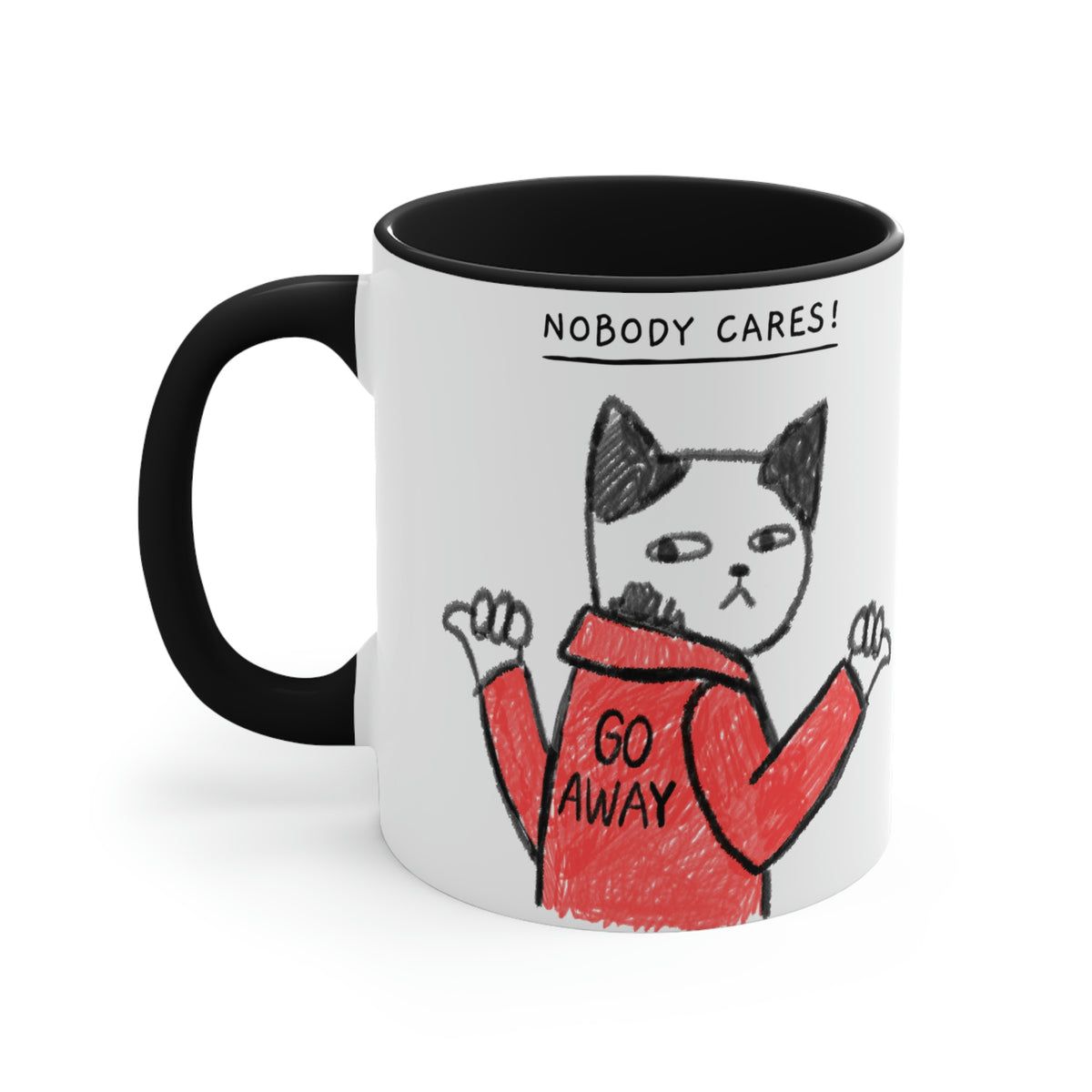 Nobody Cares, Go Away Cat Mug