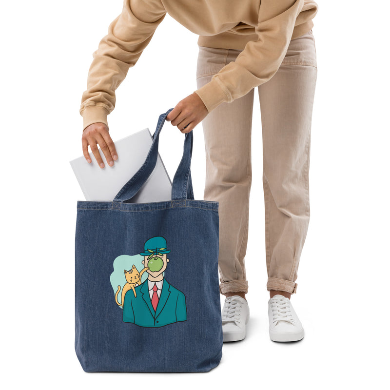 The Cat Of Man Denim Tote